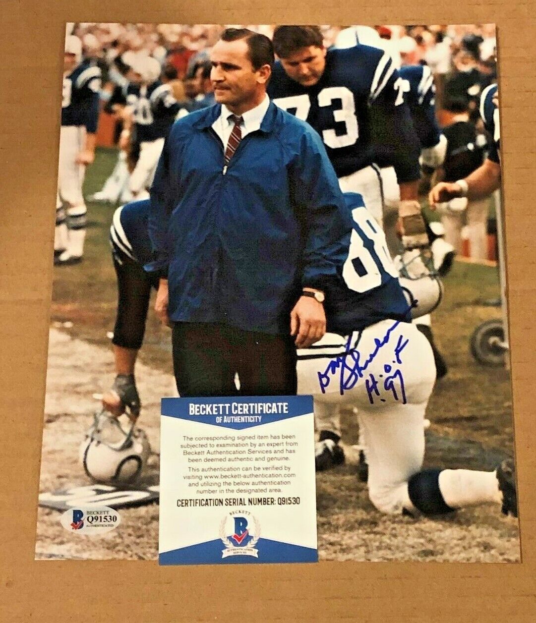 DON SHULA SIGNED 8X10 BALTIMORE COLTS Photo Poster painting W/HOF97 BECKETT CERTIFIED