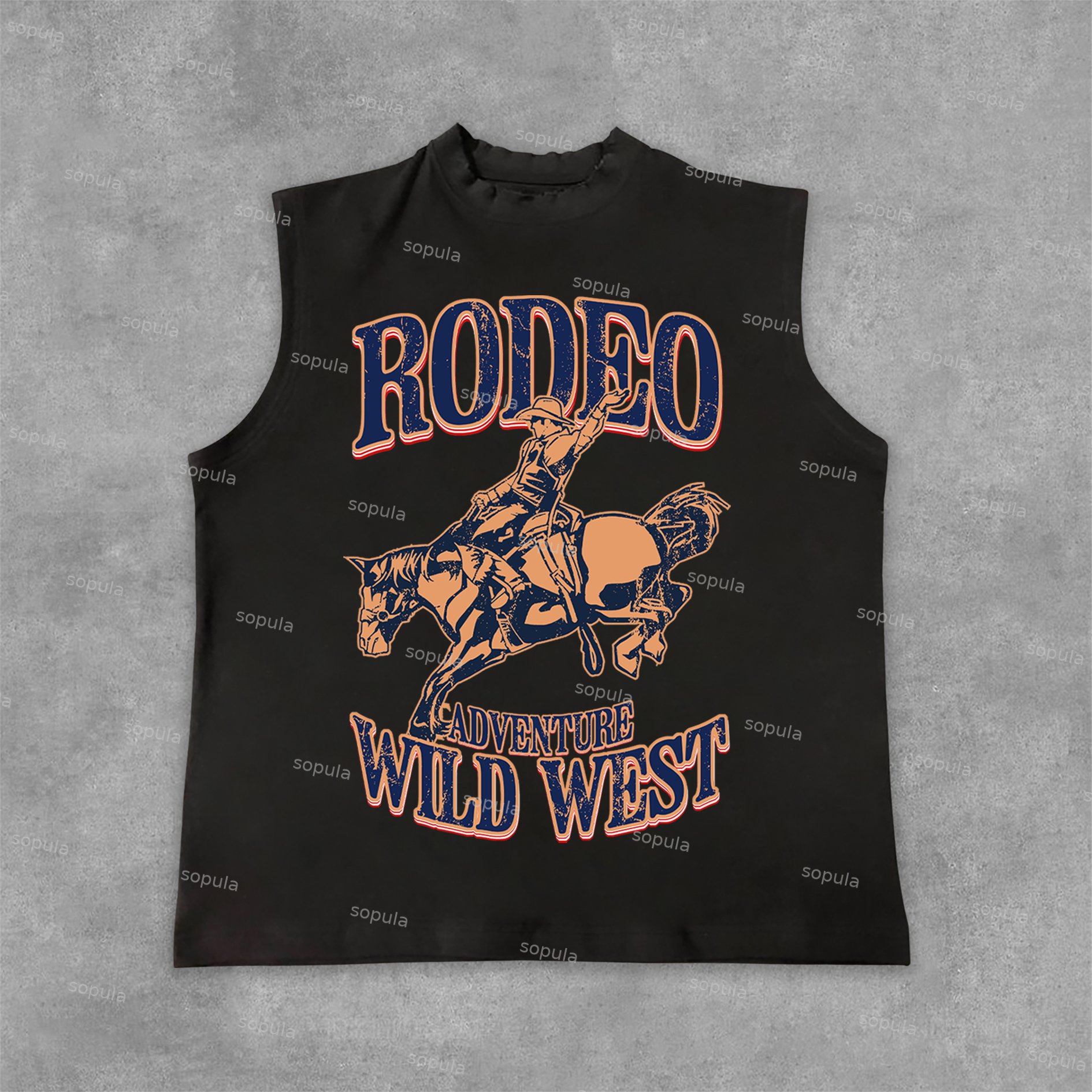 Sopula Coors Banquet Rodeo Classic Graphics Print Cotton Tank Top - SOPULA