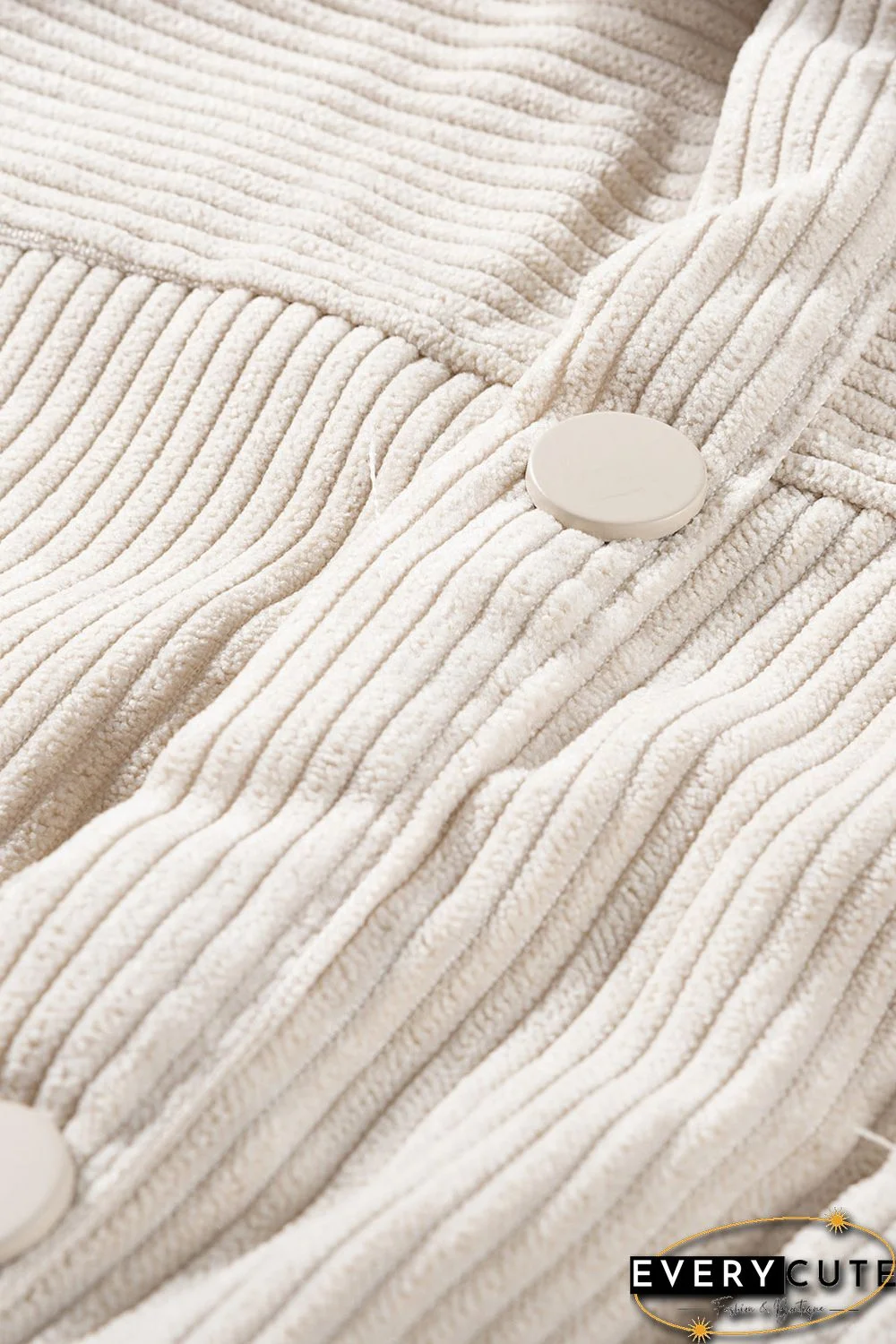 Waist Belt Corduroy Button-up Jacket