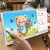 Little Bear Diamond Art Monthly Flip Tabletop Calendar January 2027 - December 2028 Small Desktop Calendar Planner 24 Months for Living Room Bedroom Office Desk Gift Giving