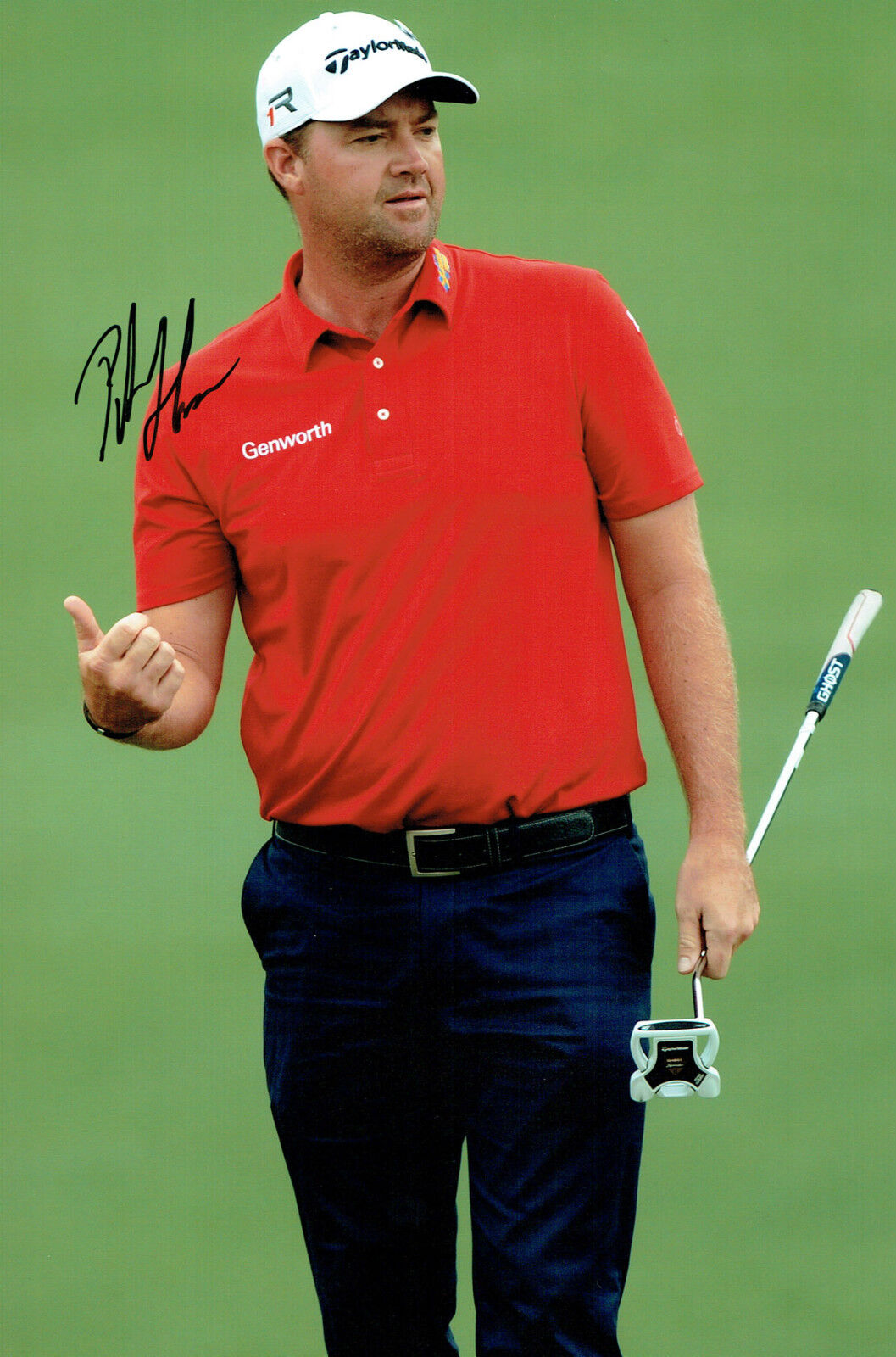 Peter HANSON 12x8 Photo Poster painting Signed Autograph Golf AFTAL COA