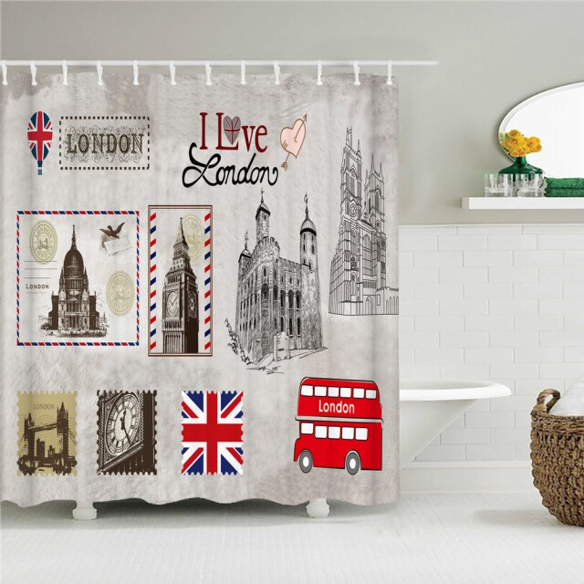 

Shower Curtain – Retro Old Brick Wall British style-180*180cm, 501 Original