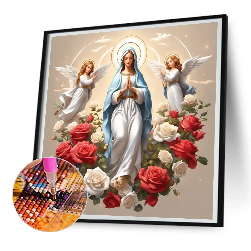 Diamond Painting - Full Round Drill - Virgin Mary(Canvas|30*30cm)