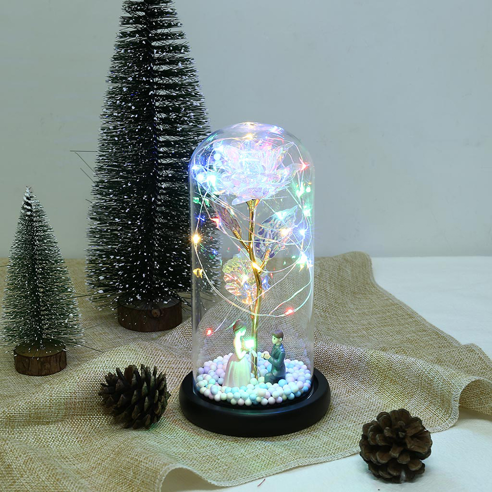 

LED Foil Rose Glass Dome Fairy Valentine-Night Light, 501 Original