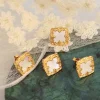 Vintage Square White Shell Exquisite Earrings