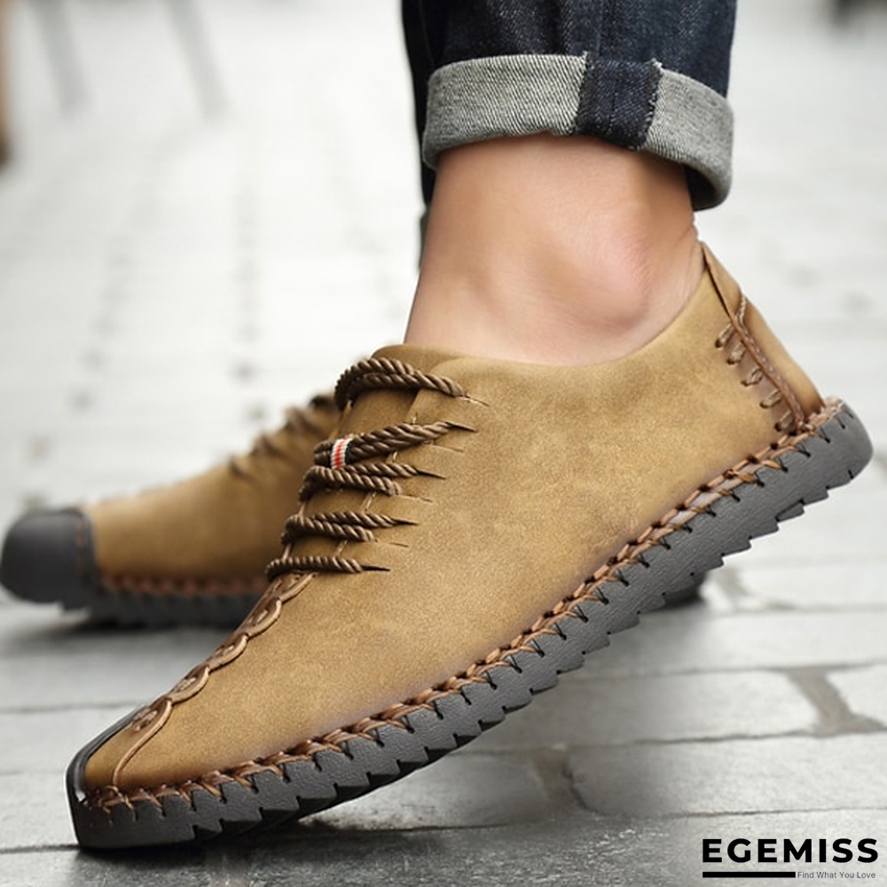 Men's Comfortable Casual Loafers Shoes Split Leather Flats Moccasins Shoes | EGEMISS