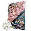 DIY Pearl Painting Ocean Fish for Home Wall Decor with Frame(40x30cm)