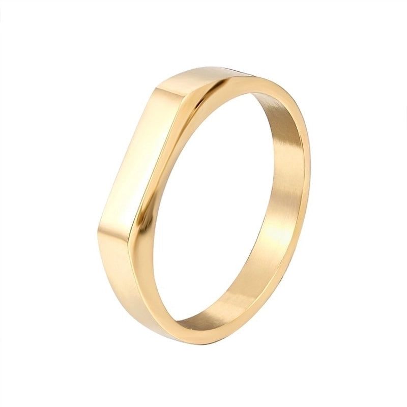 1 Piece Retro Letter Titanium Steel Printing Rings