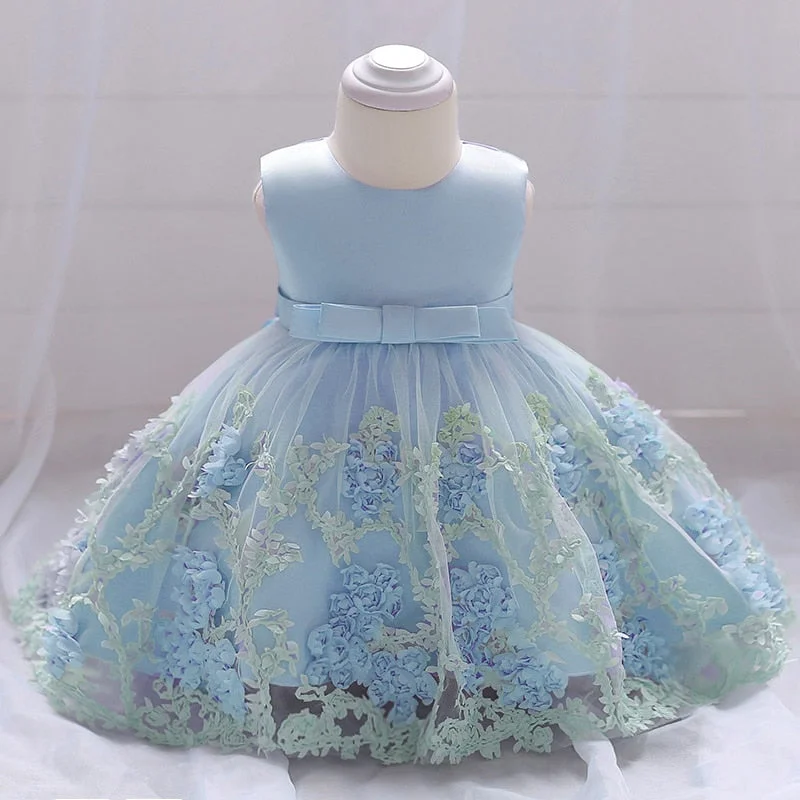 Summer Flower Girl Dress Princess Christening Birthday Dress for 1 Year