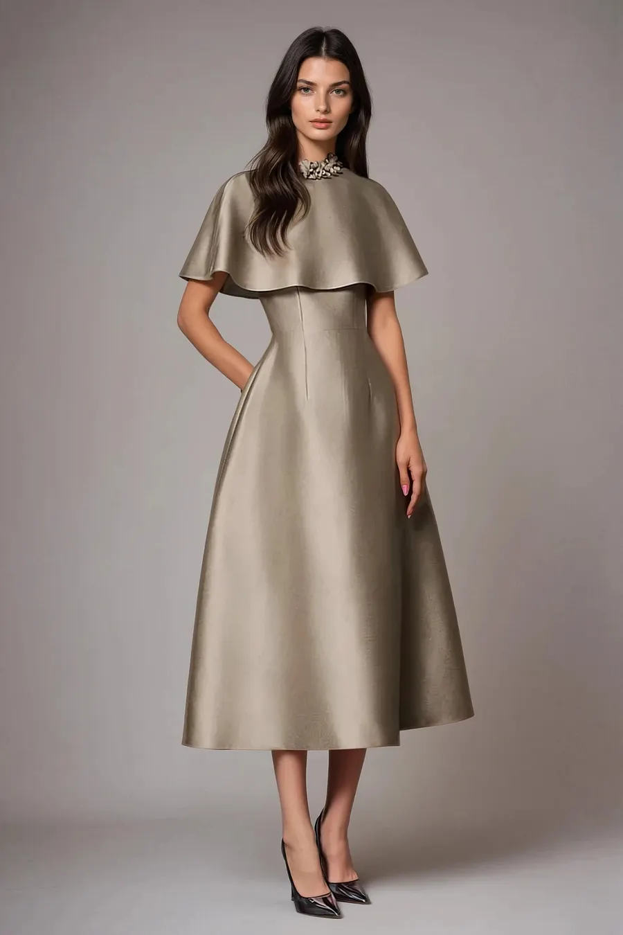 shawl midi dress Coast Women's Shawl Collar Ruffle Hem Midi Dress