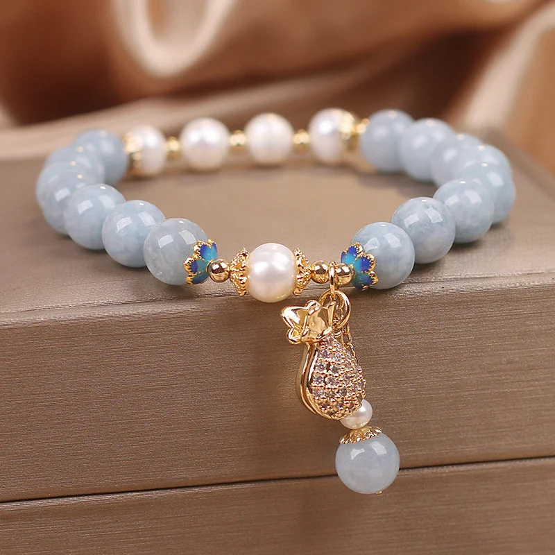 Money bag Blue Agate Bracelet