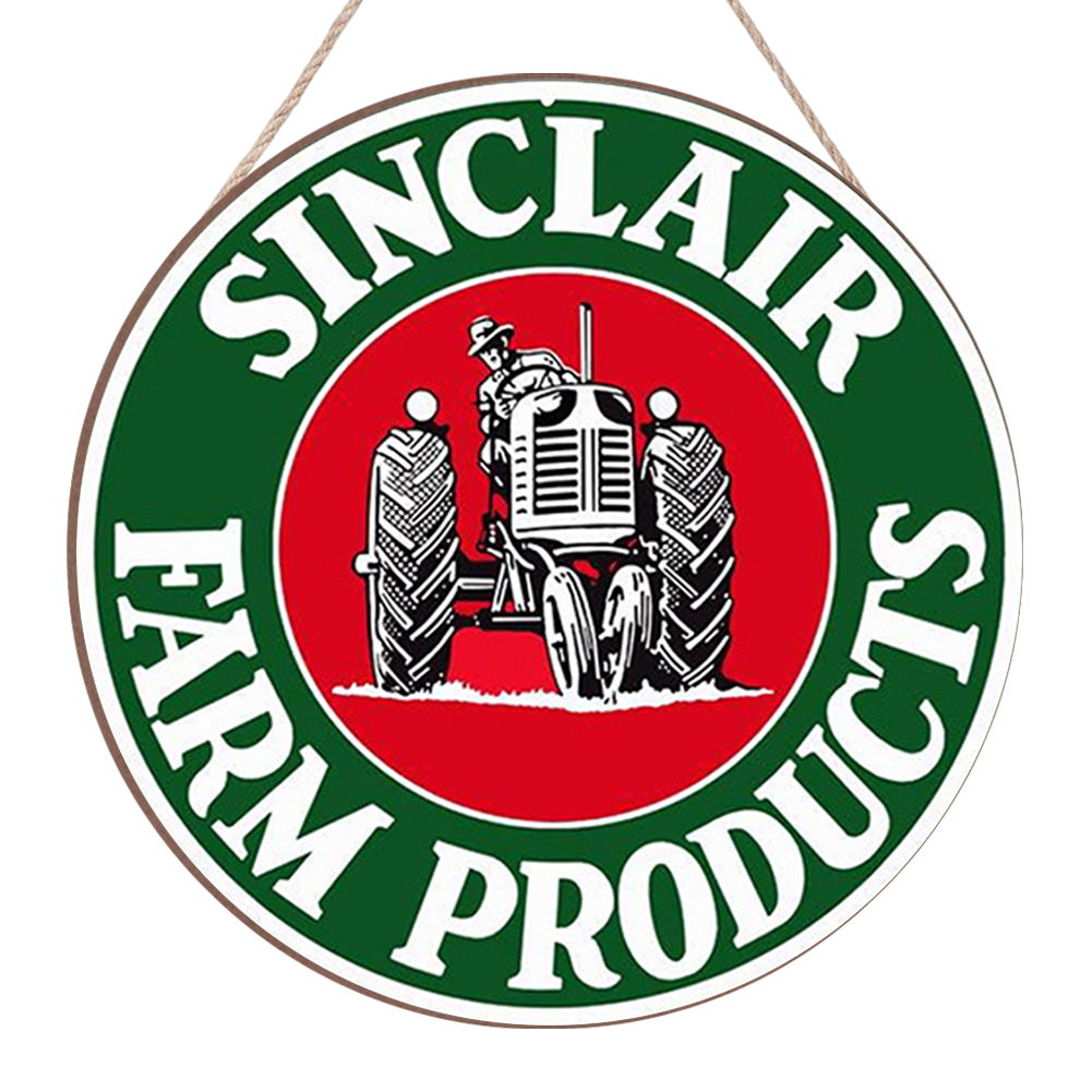 Sinclair Farm Equipment Products-Round Wooden Signs - 11.8 x 11.8Inch