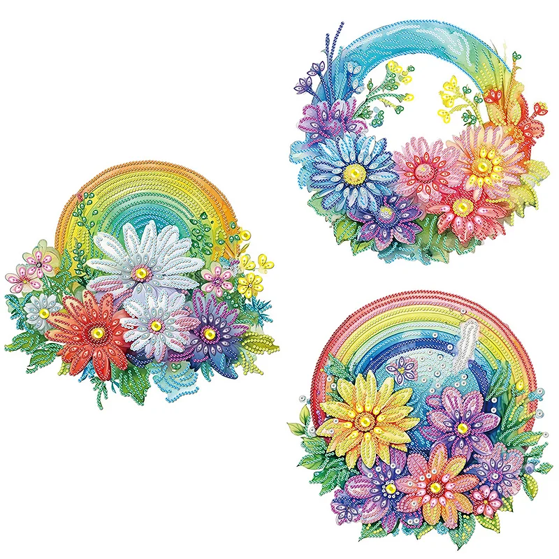 Rainbow Happy Flowers - Diamond Paintings 