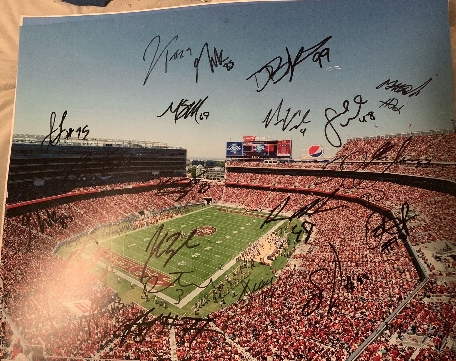 49ers Autograph Team Hand Signed 16x20 Photo Poster painting Pic Niners Beautiful