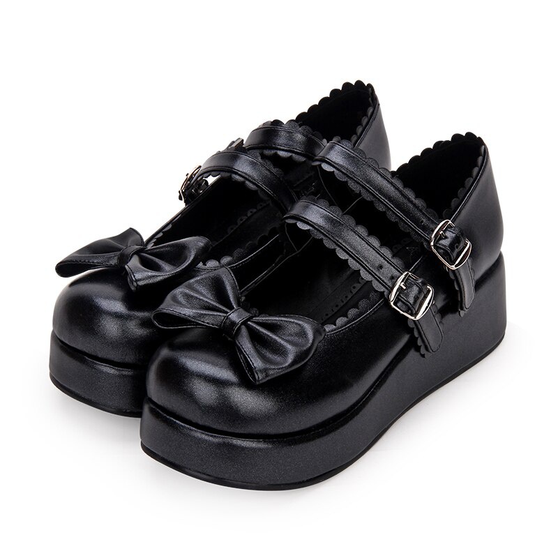 TAAFO Woman Girl Shoes Chunky Heel Round Toe Women Pumps Princess Shoes Size35-46