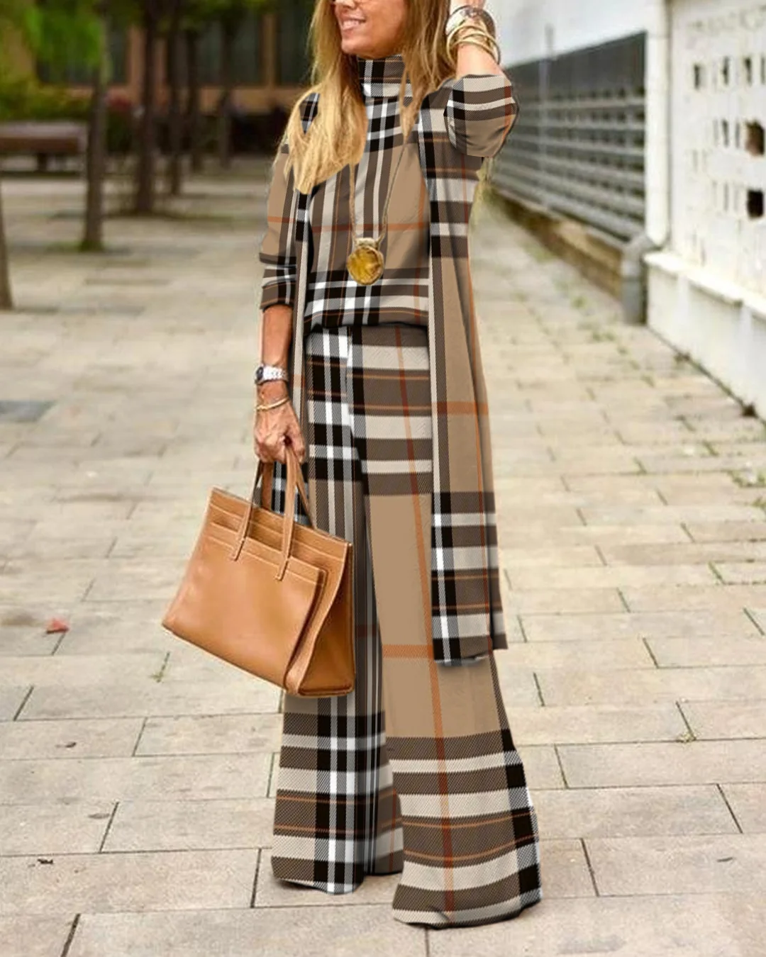 Herringbone Sweater Three-Piece Suit bb37