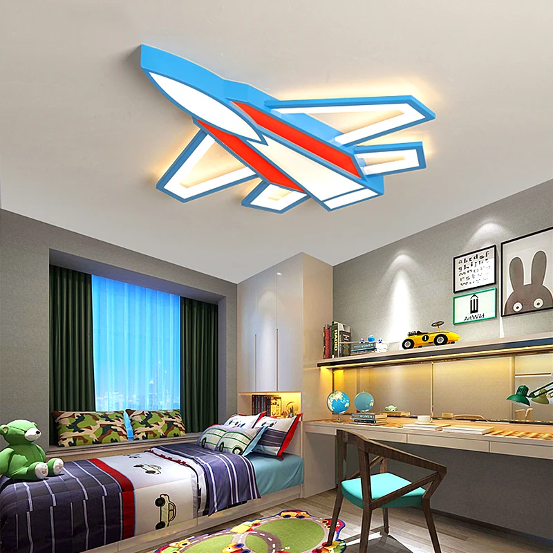 Modern LED Airplane Ceiling Lights Boy's Girl's Study Room Bedroom Lamp Lighting New Indoor Fixture With Remote Control