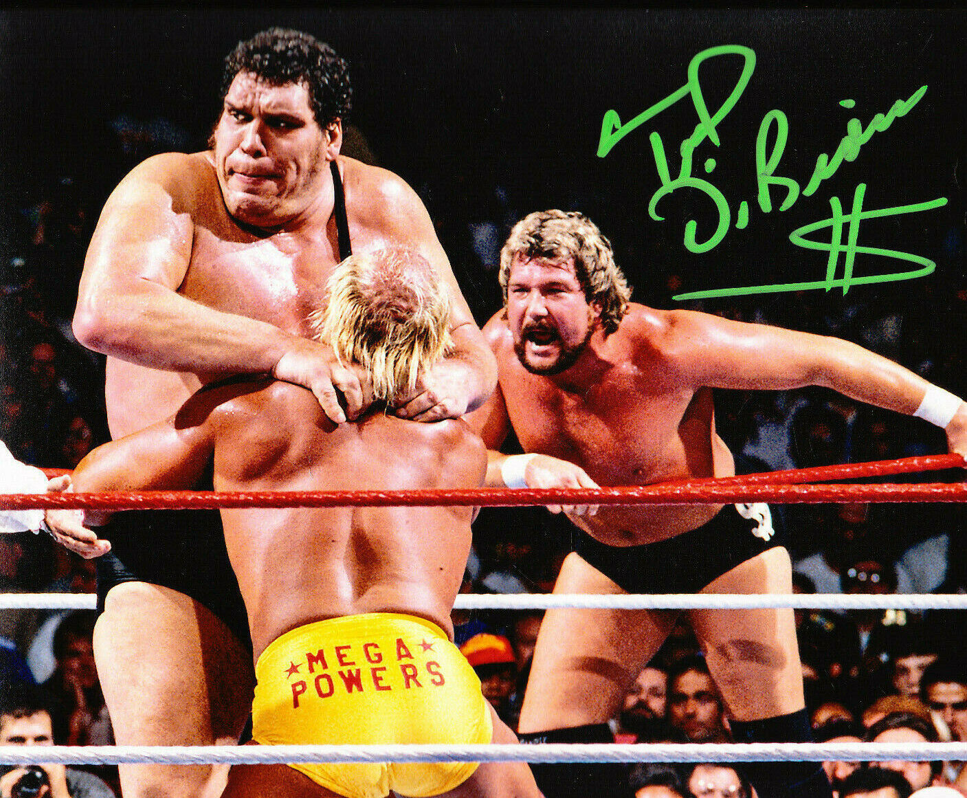 TED DIBIASE AUTOGRAPH SIGNED WWE WCW Photo Poster painting COA 16X20 WITH ANDRE THE GIANT