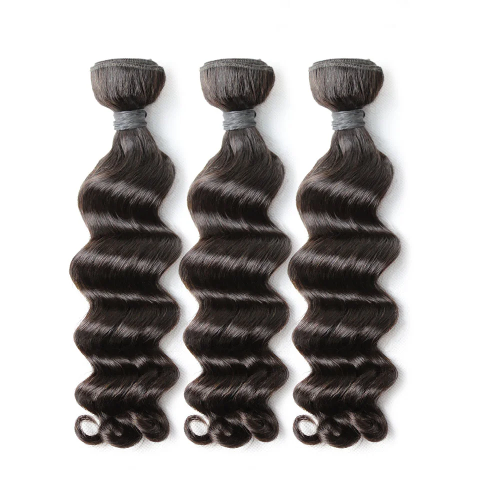 Loose Deep Wave 3 Bundles 100% Remy Virgin Hair 12A Virgin Human Hair Double Weft 