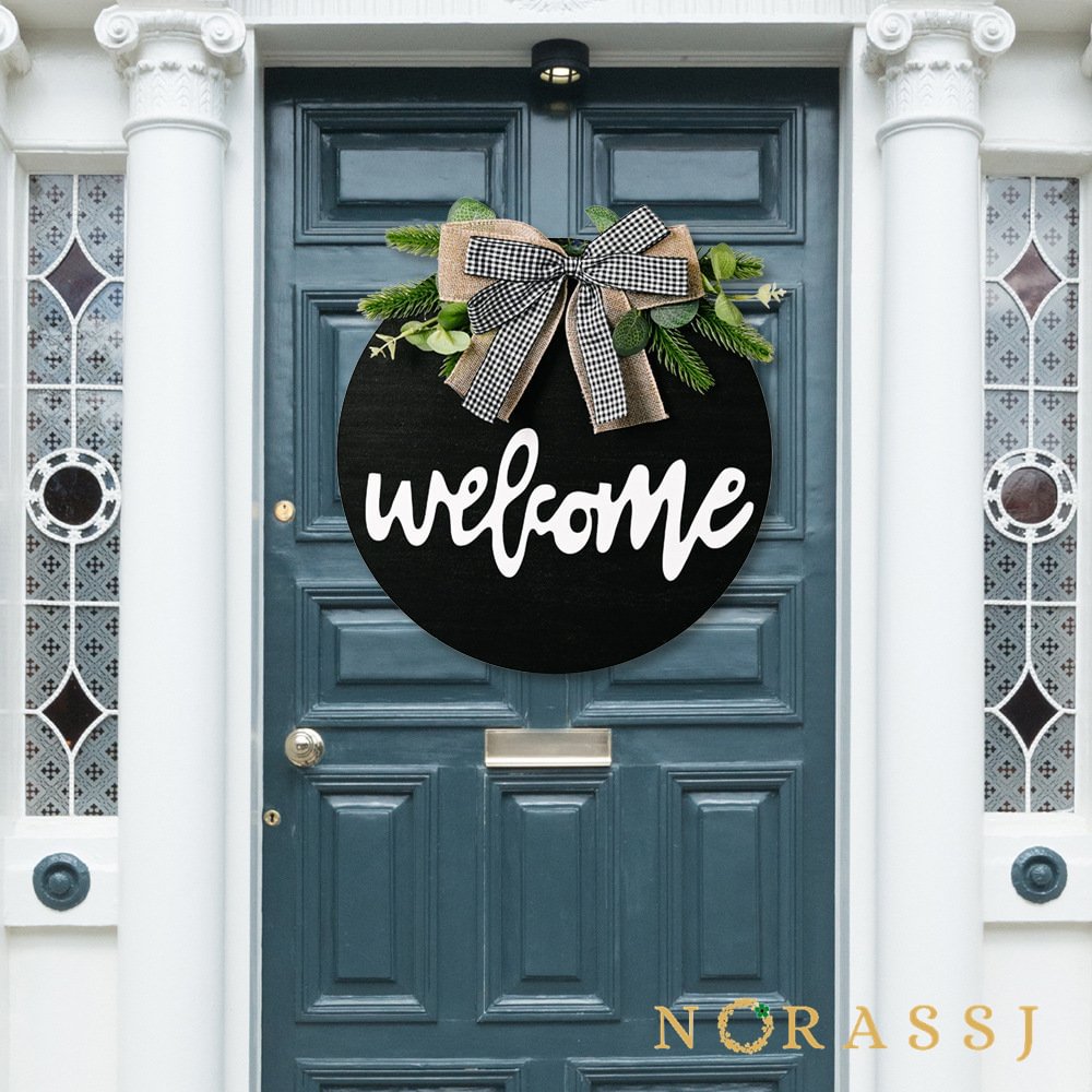 Welcome Sign For Front Door Spring Door Wreath Home Decoration