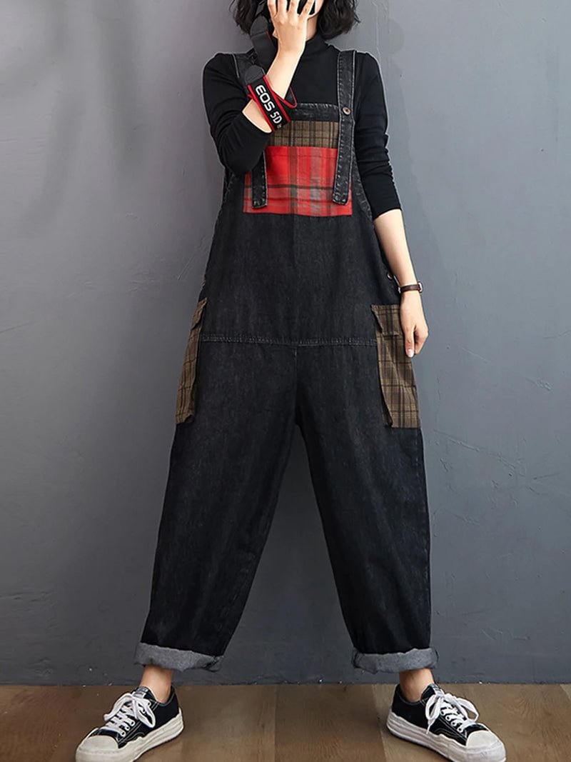 No Tears Let To Cry Denim Overall Dungaree