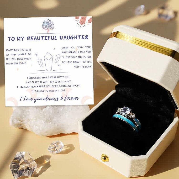 olivenorma DAUGHTER - My Love Is Forever - Turquoise 2 - Piece Ring