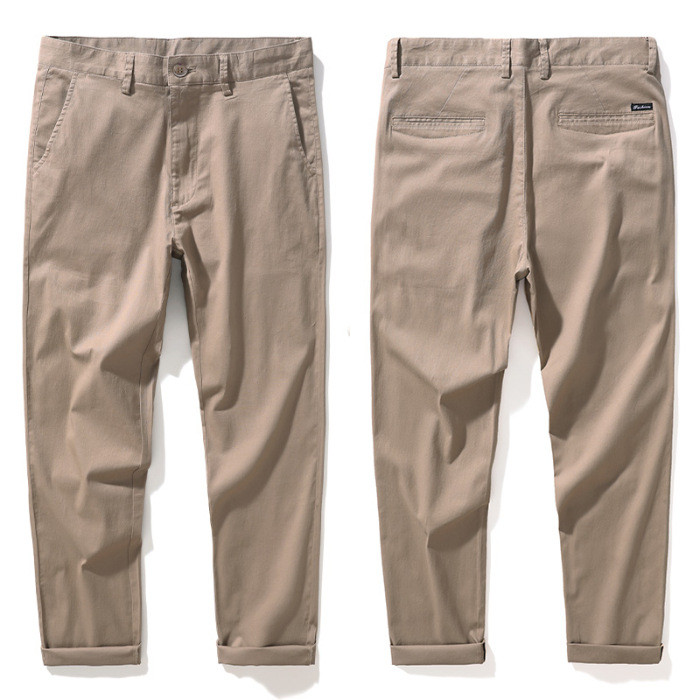 Bonusbuk Mans Spring And Summer New Slim Straight Tube Stretch Cotton Ccasual Pants New Cotton Men'S Casual Pants