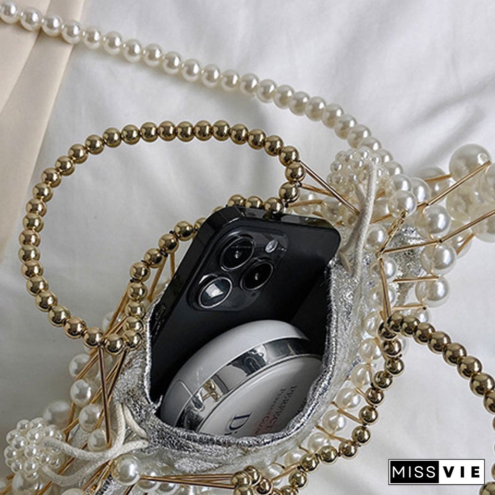 Casual Patchwork Pearl Bags