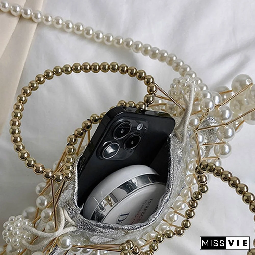 Casual Patchwork Pearl Bags