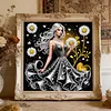 Special Shape Rhinestone Diamond Painting Kit(Black Gold Daisy Beauty)
