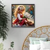 Diamond Painting-DIY Full Round Drill Farm Girl(40*40 CM)