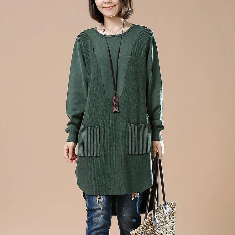 Tea green women sweaters plus size knit shirt