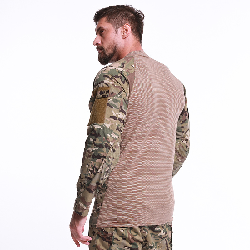 Stitching camouflage Frog Suit Loog Sleeve Fitness Pullover Crewneck Stitching camouflage Frog Suit Loog Sleeve Fitness Pullover Crewneck