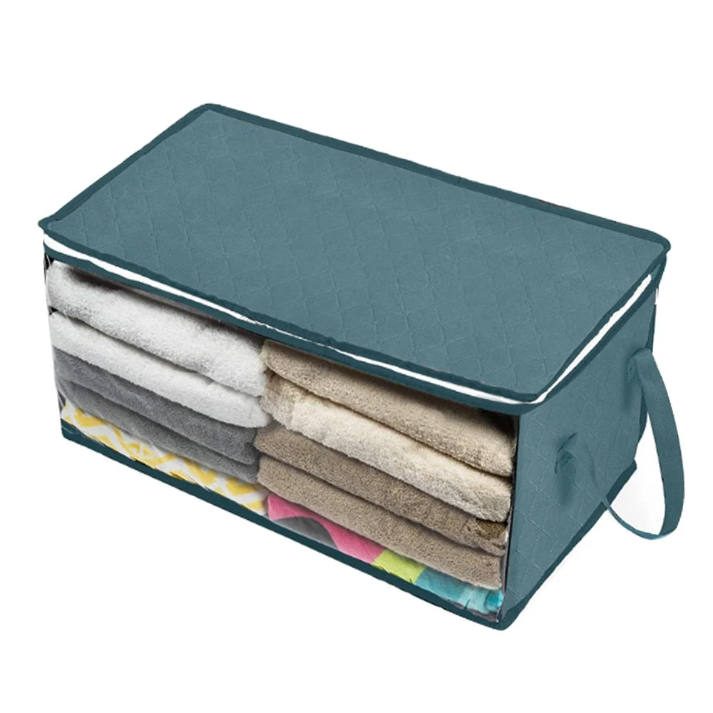 Folding Storage Box Dirty Clothes Collecting Case Non Woven Fabric With Zipper Moisture-proof Toys Quilt Storage Box new