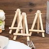 10 Pack | 5" Natural Mini DIY Tabletop Wooden Display Easel Stands, Rustic Place Card Table Number Holders