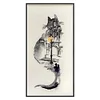 Partial Embroidery 18CT DIY Ink Cat Building Counted Cross Stitch Kit Art 30*55CM