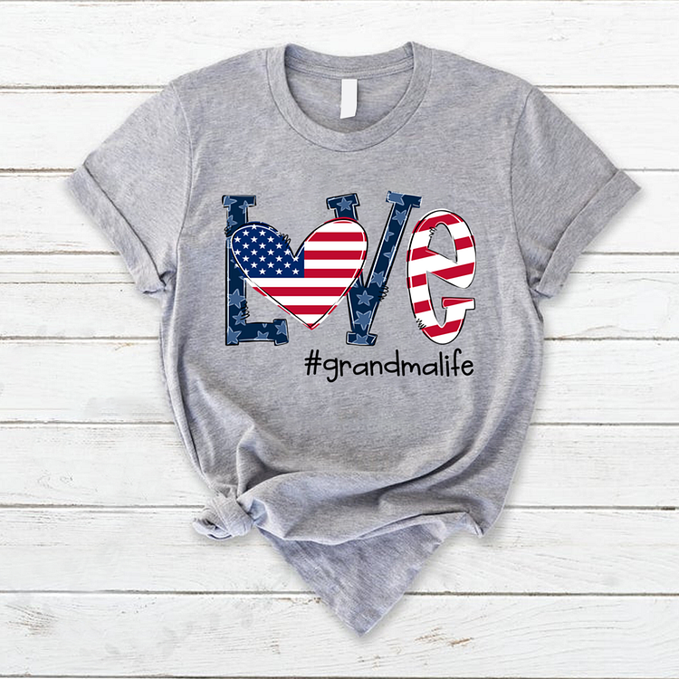 Love Grandma Life American Flag Shirt--Annaletters