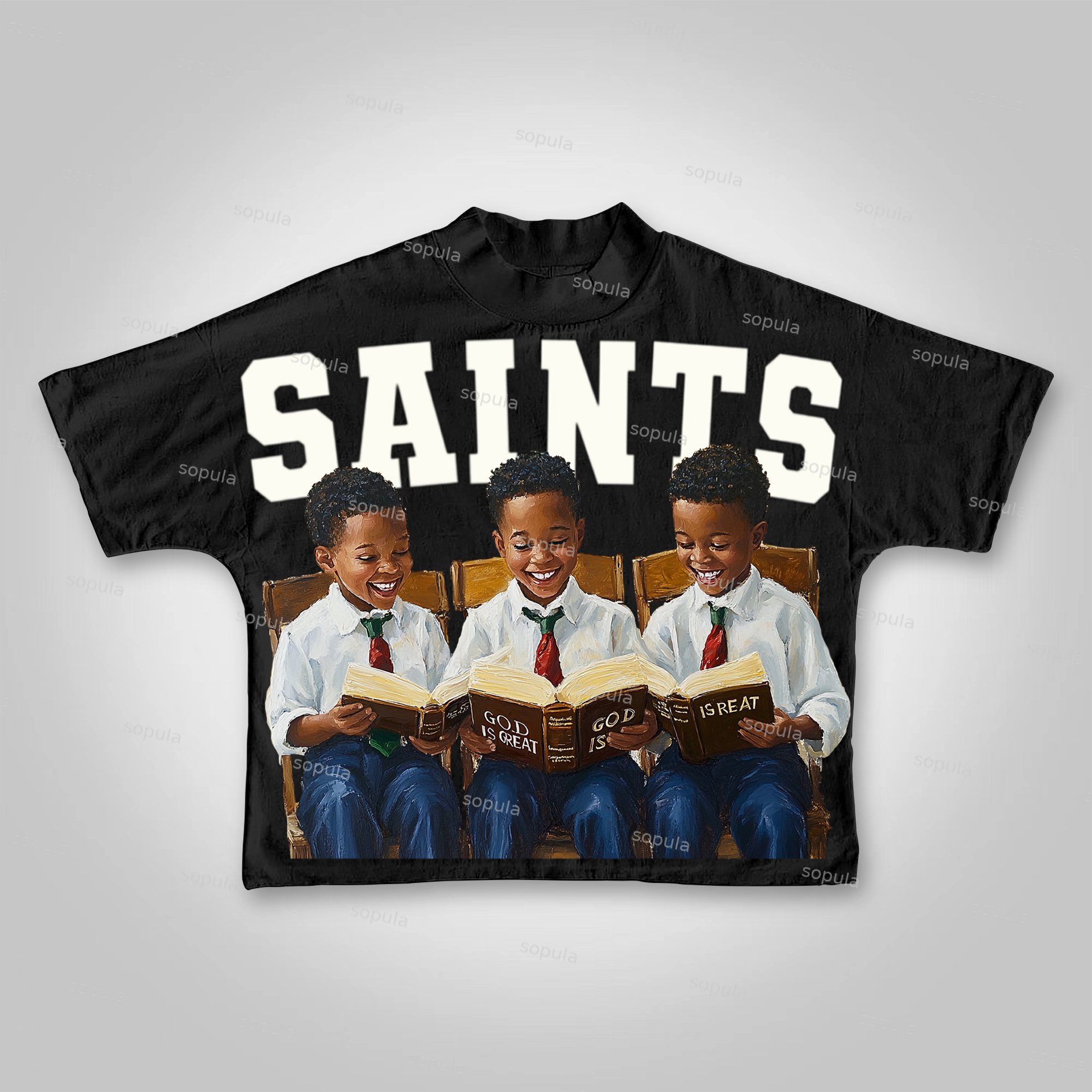 Sopula Saints God Is Reat Graphics Cropped T-shirts