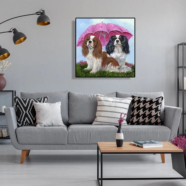 Umbrella Dogs - Full Round - Diamond Painting(40*40cm)