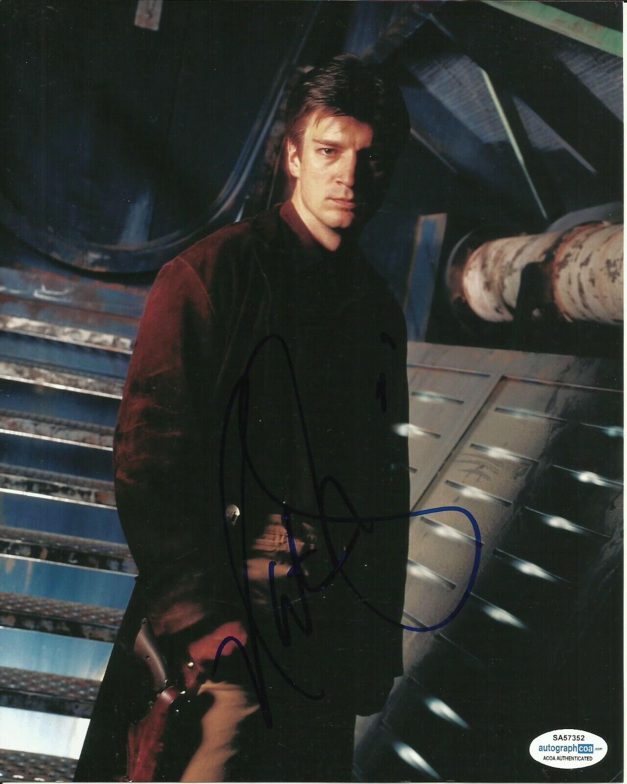 NATHAN FILLION SIGNED FIREFLY Photo Poster painting UACC REG 242 (1) also ACOA cert