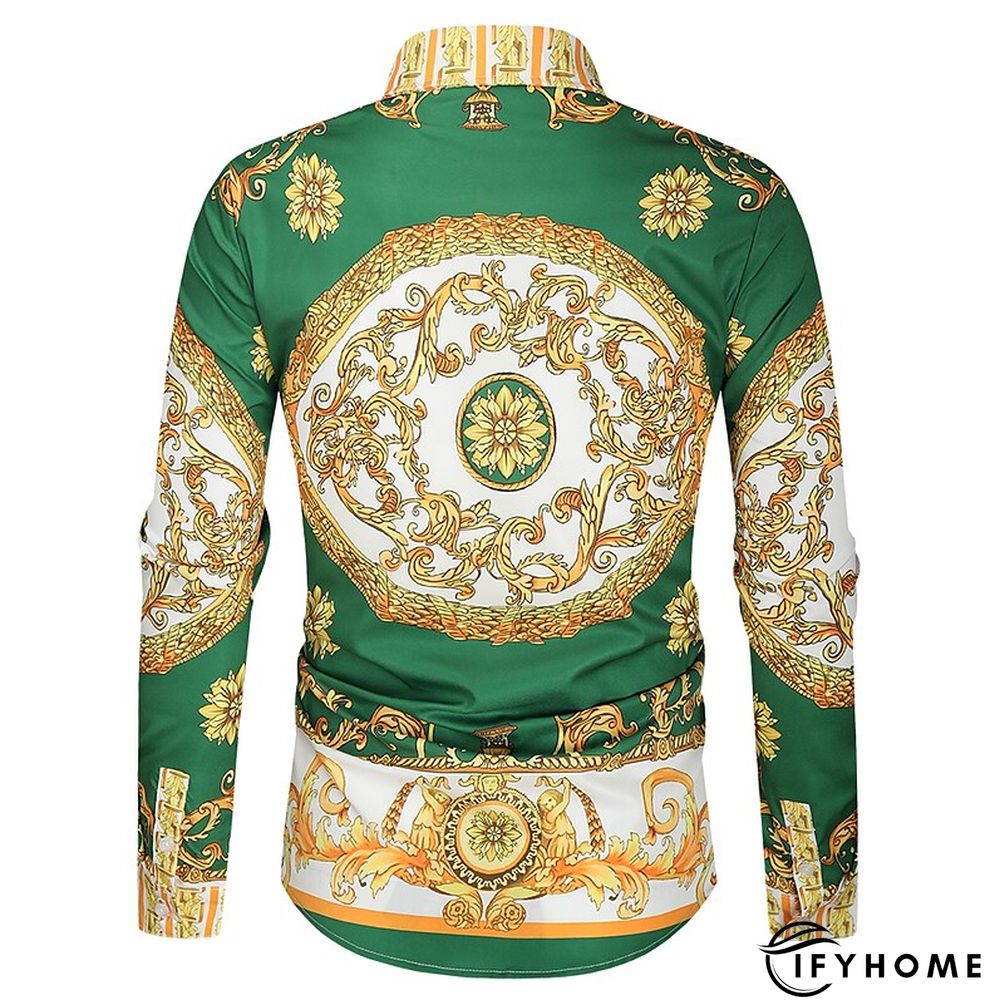 Men's Shirt Prom Shirt Classic Collar Spring &  Fall Long Sleeve Black White Red Geometric Party Casual Clothing Apparel Print | IFYHOME