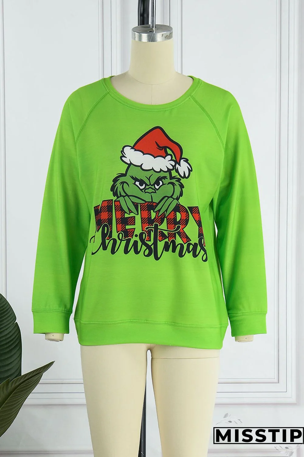 Cyan Green Casual Print Patchwork O Neck Tops