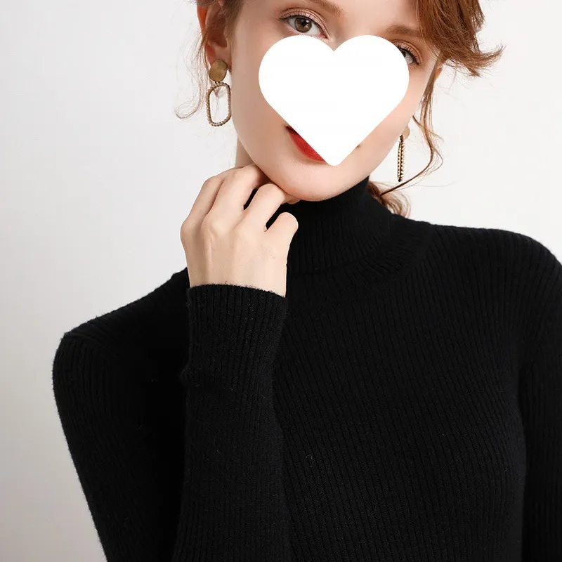 Uveng Uveng Temperament High-Neck Basic Sweater Women's Autumn And Winter Repair Jacket Inside The Bottom Of The Long-Sleeved Knitting Shirt