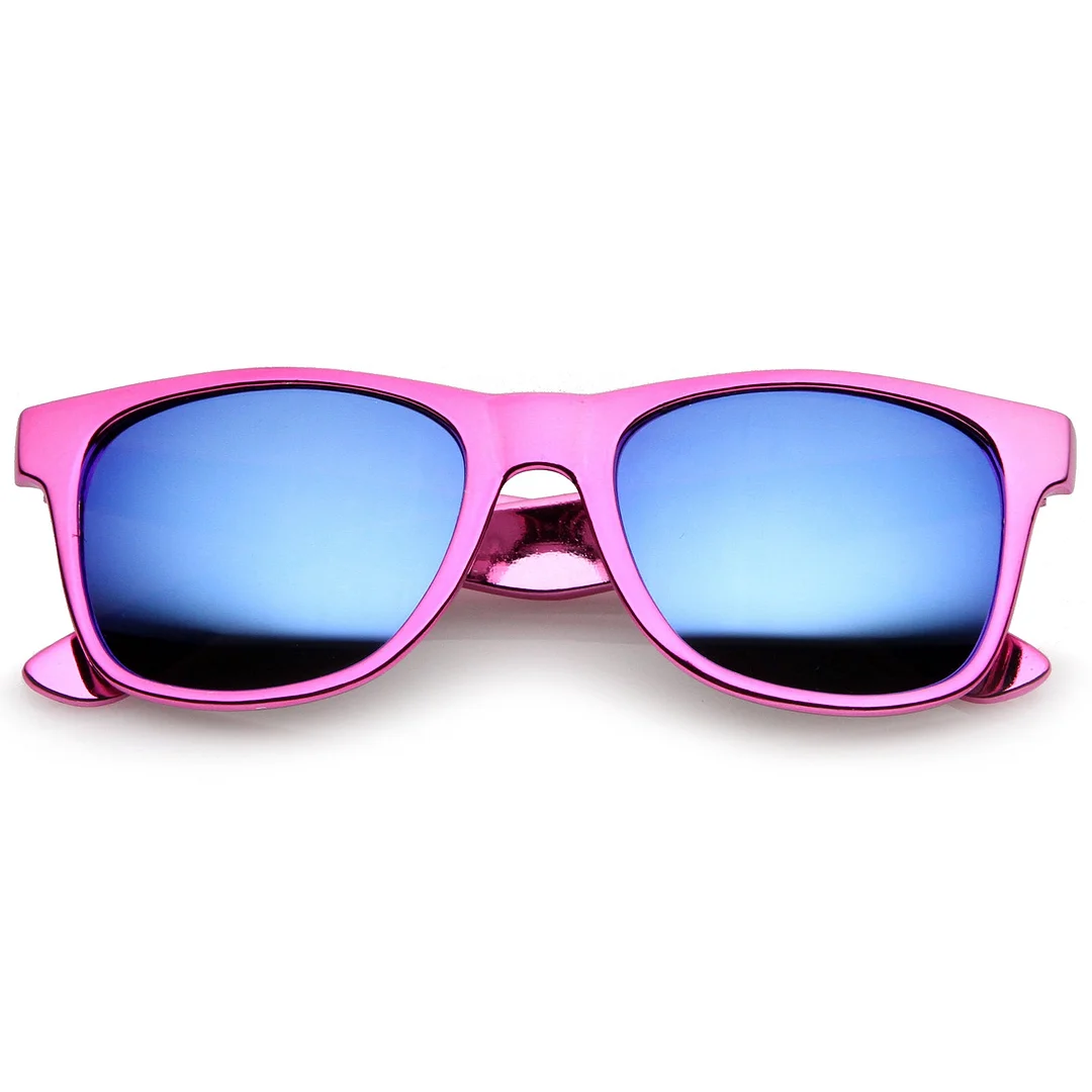 Retro Metallic Square Colored Mirror Lens Horn Rimmed glasses 55mm