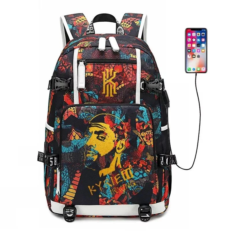 Buzzdaisy Brooklyn Basketball Nets  #18 USB Charging Backpack School NoteBook Laptop Travel Bags