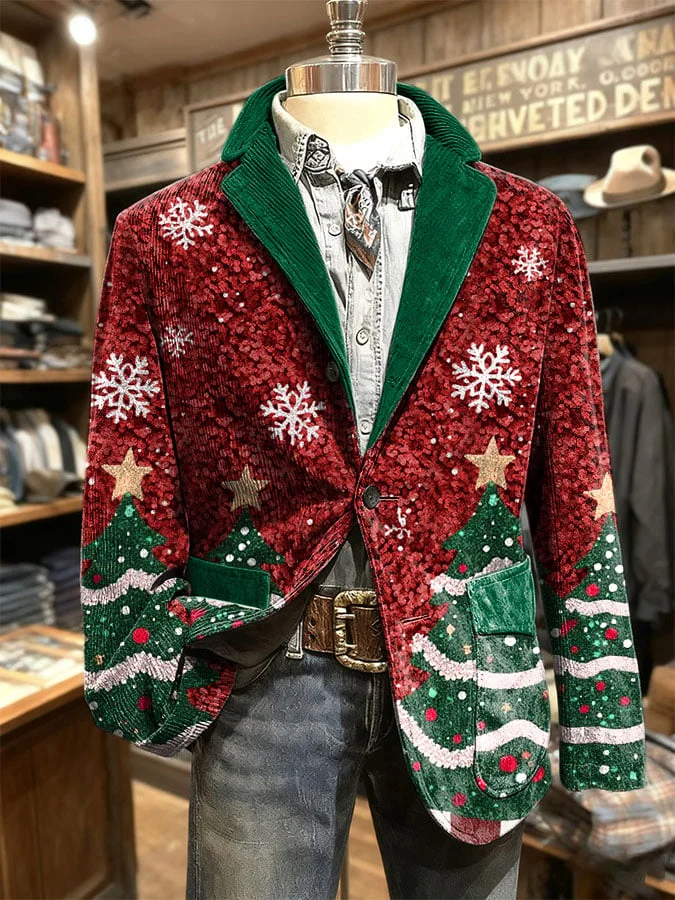 Men's Retro Christmas Casual Blazer 