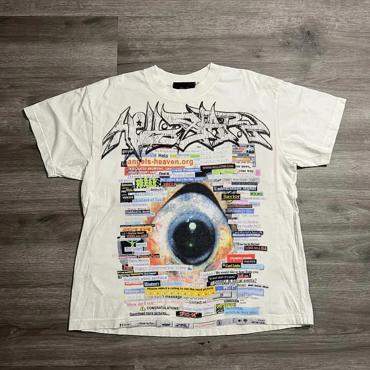 Vintage Hell Star Links Graphic 100% Cotton T-shirt