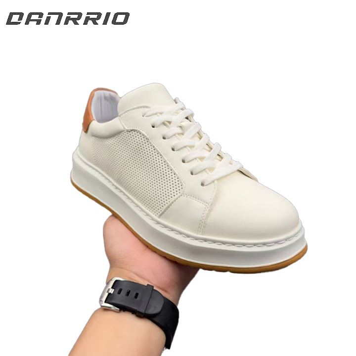 DANRRIO Genuine Leather Fashion Hollow Breathable Soft Sole Skate Shoes DANRRIO.COM DANRRIO
