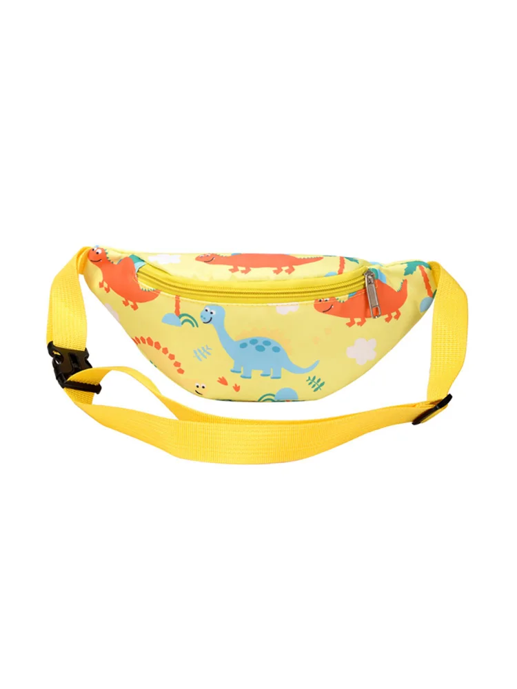 Kids Waist Pack Cute Cartoon Dinosaur Fanny Chest Messenger Bag (Yellow)
