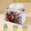 Diamond Painting Red Rose Hummingbird PU Leather Tissue Box for Napkin Holder